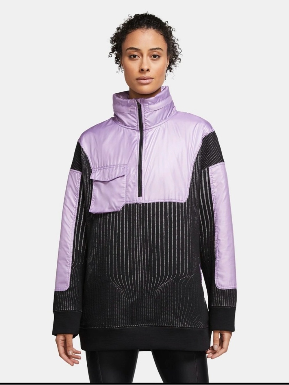 Nike Lavender and Black Women's Pullover Puffer